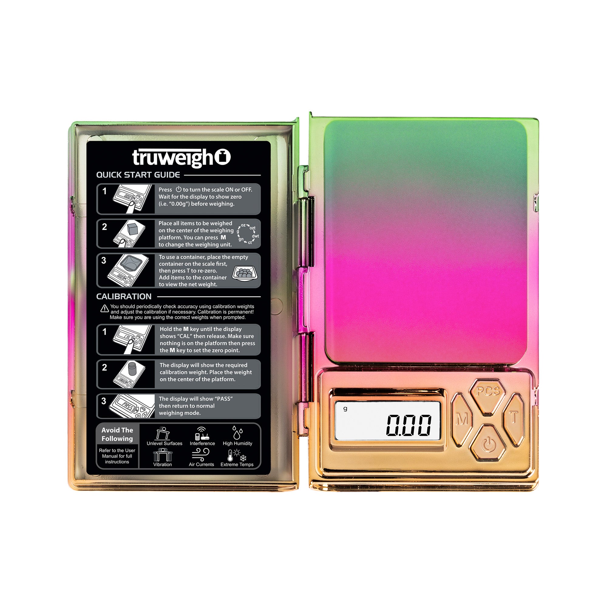 Truweigh Shine Scale - 100g x 0.01g - Rainbow - Ooze Wholesale