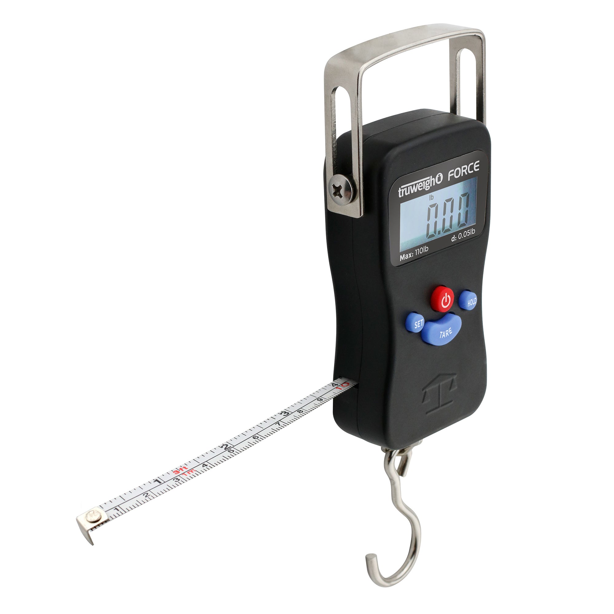 Truweigh Force Digital Hanging Scale w/ Hook - 110lb x 0.05lb - Black