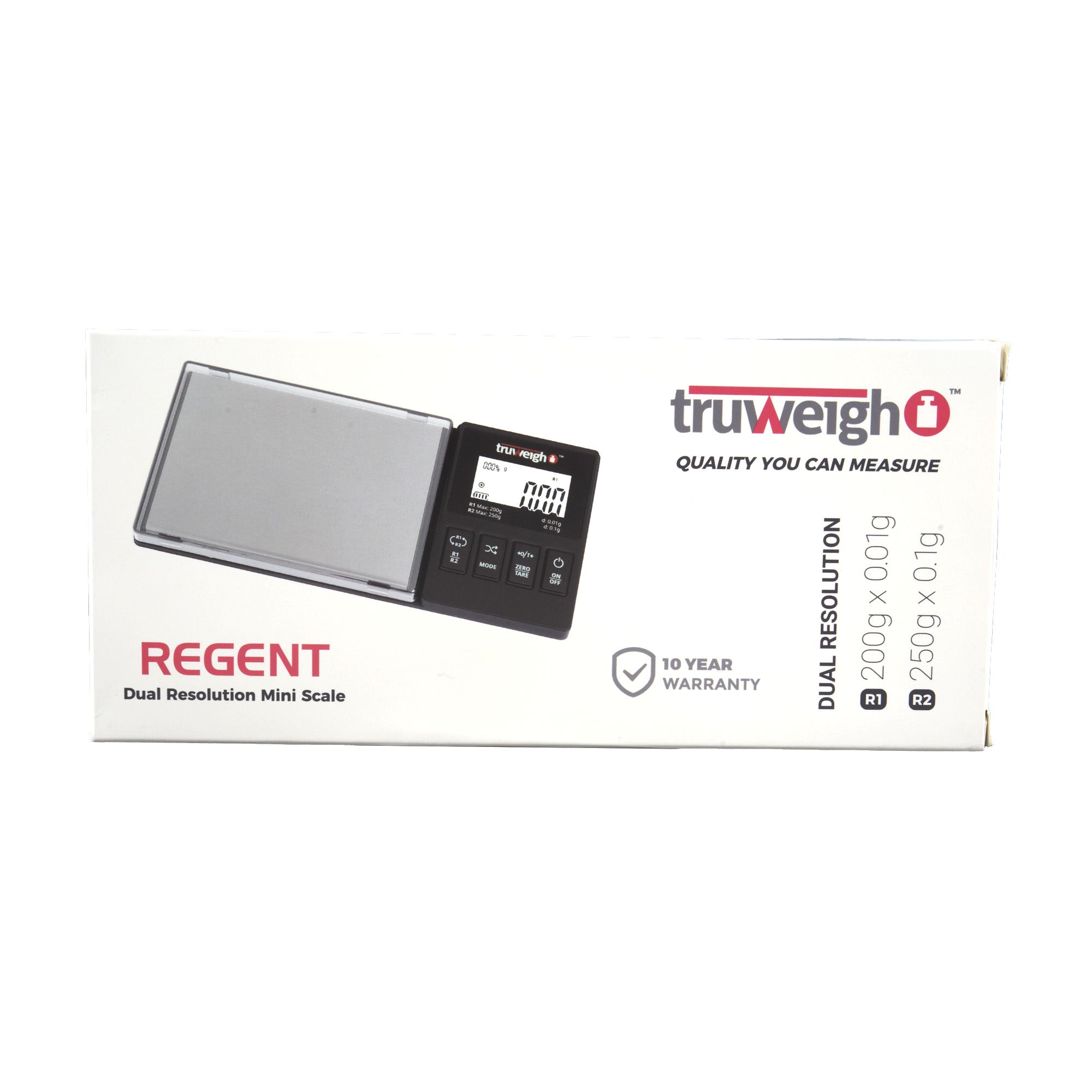 The front of the package for the Truweigh Regent scale