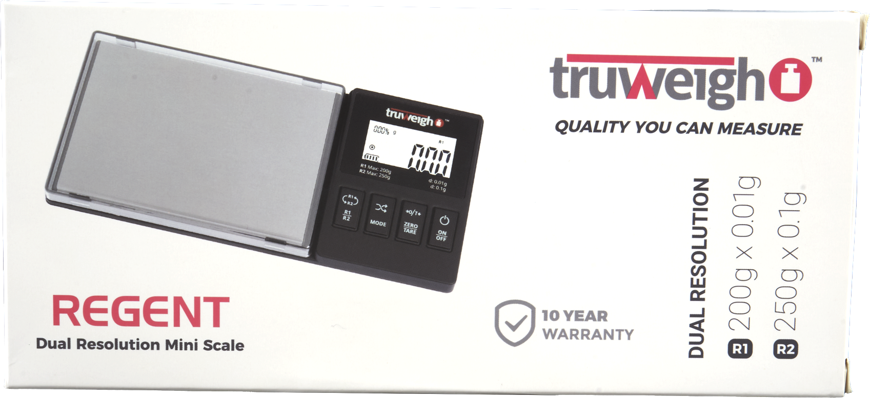 The front of the package for the Truweigh Regent Scale