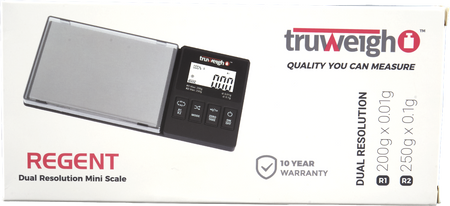 The front of the package for the Truweigh Regent Scale