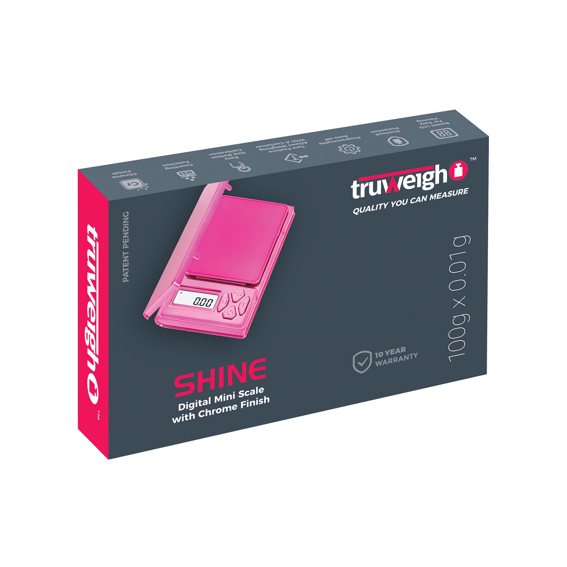 Truweigh Shine Scale - 100g x 0.01g - Pink