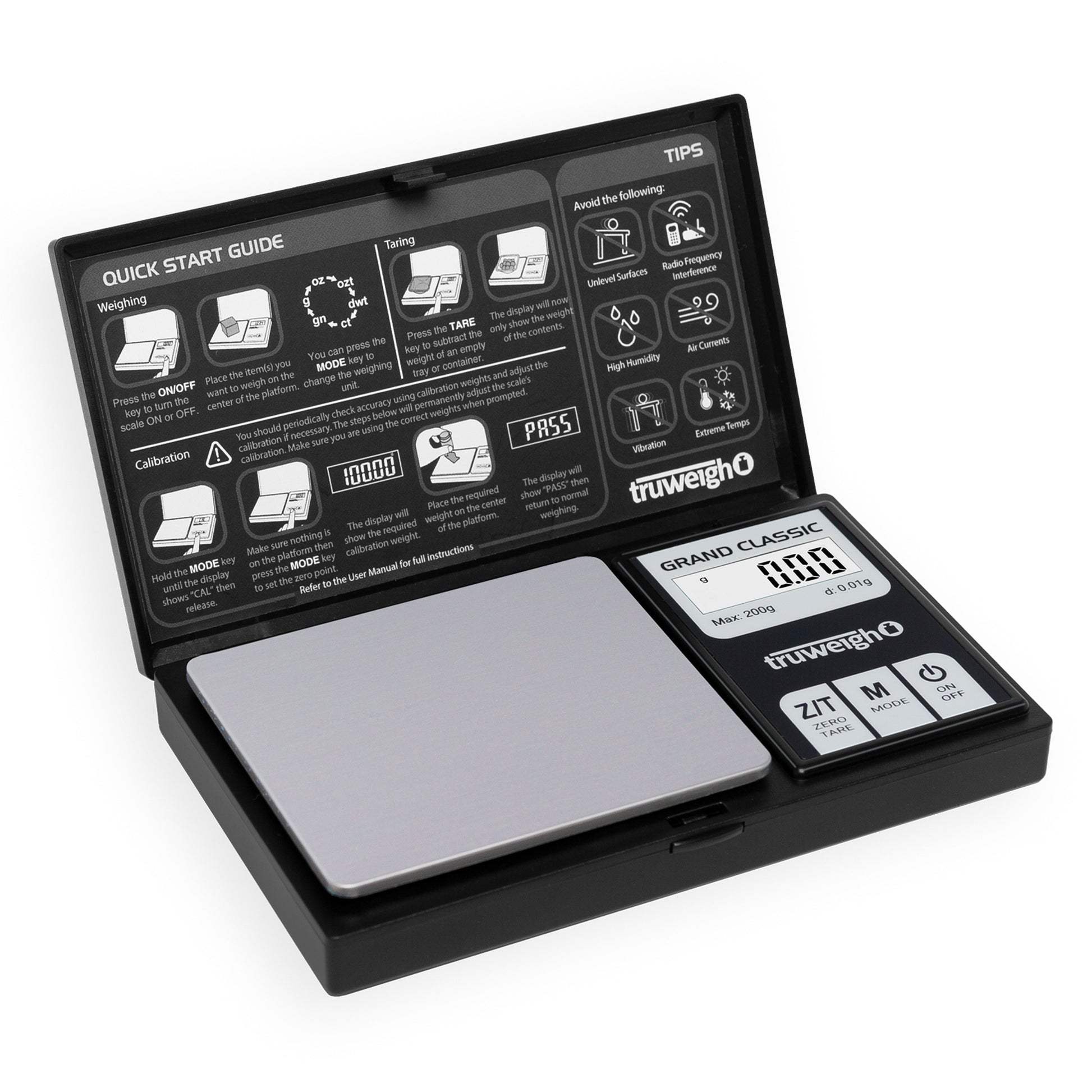 Truweigh Flex Mini Scale – 200g x 0.01g - Black